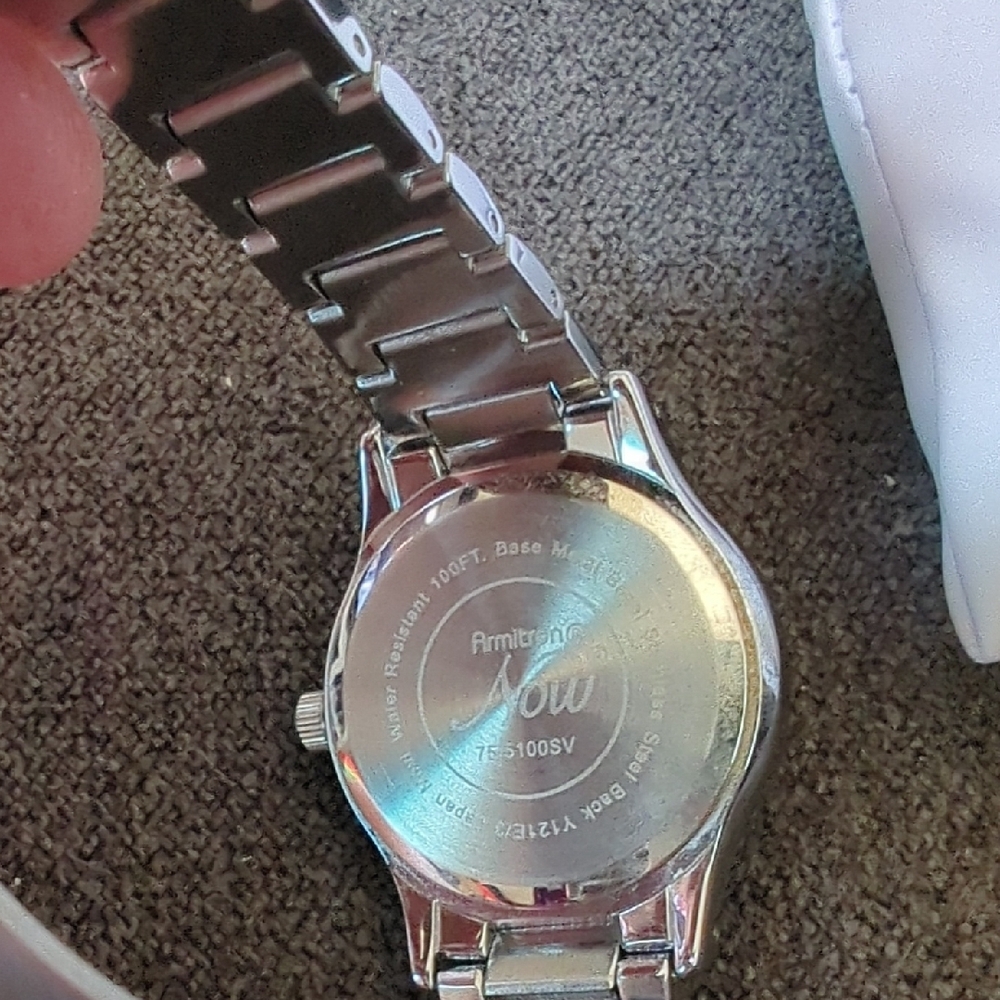 Silver With Blue Watch with Crystal Accents - Picture 3 of 4